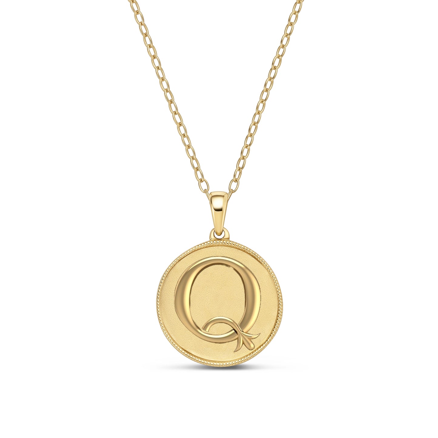 Classic Initial Milgrain Necklace