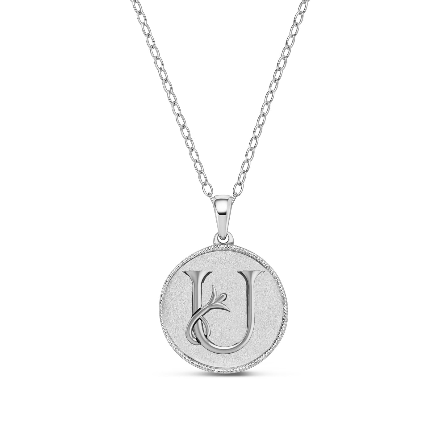 Classic Initial Milgrain Necklace