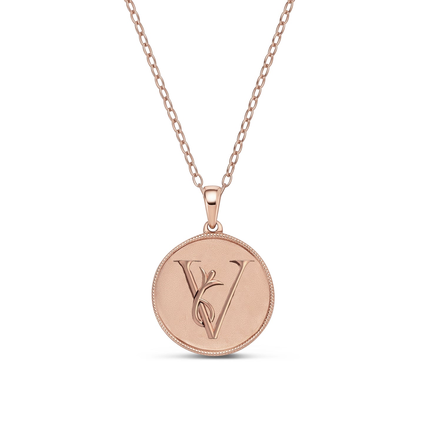 Classic Initial Milgrain Necklace