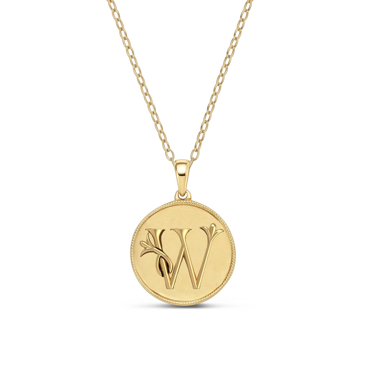 Classic Initial Milgrain Necklace