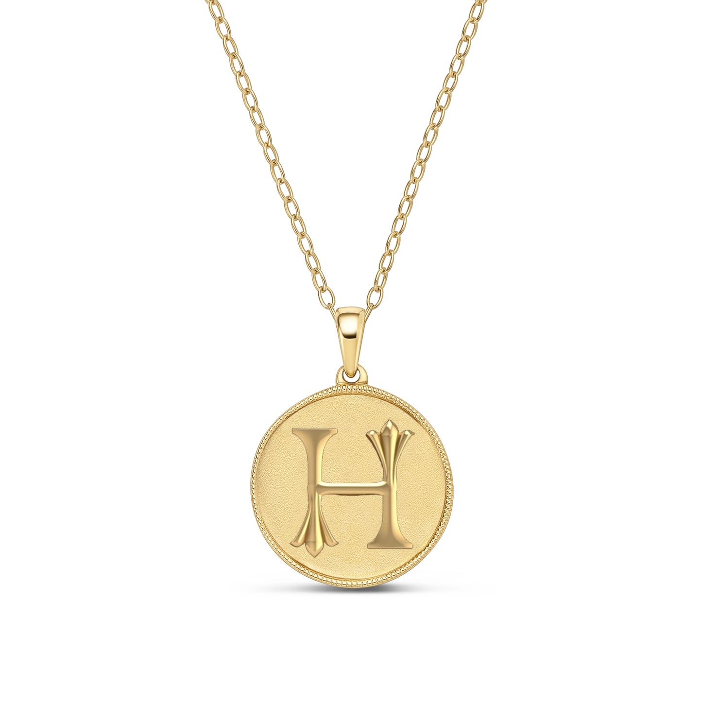 Classic Initial Milgrain Necklace