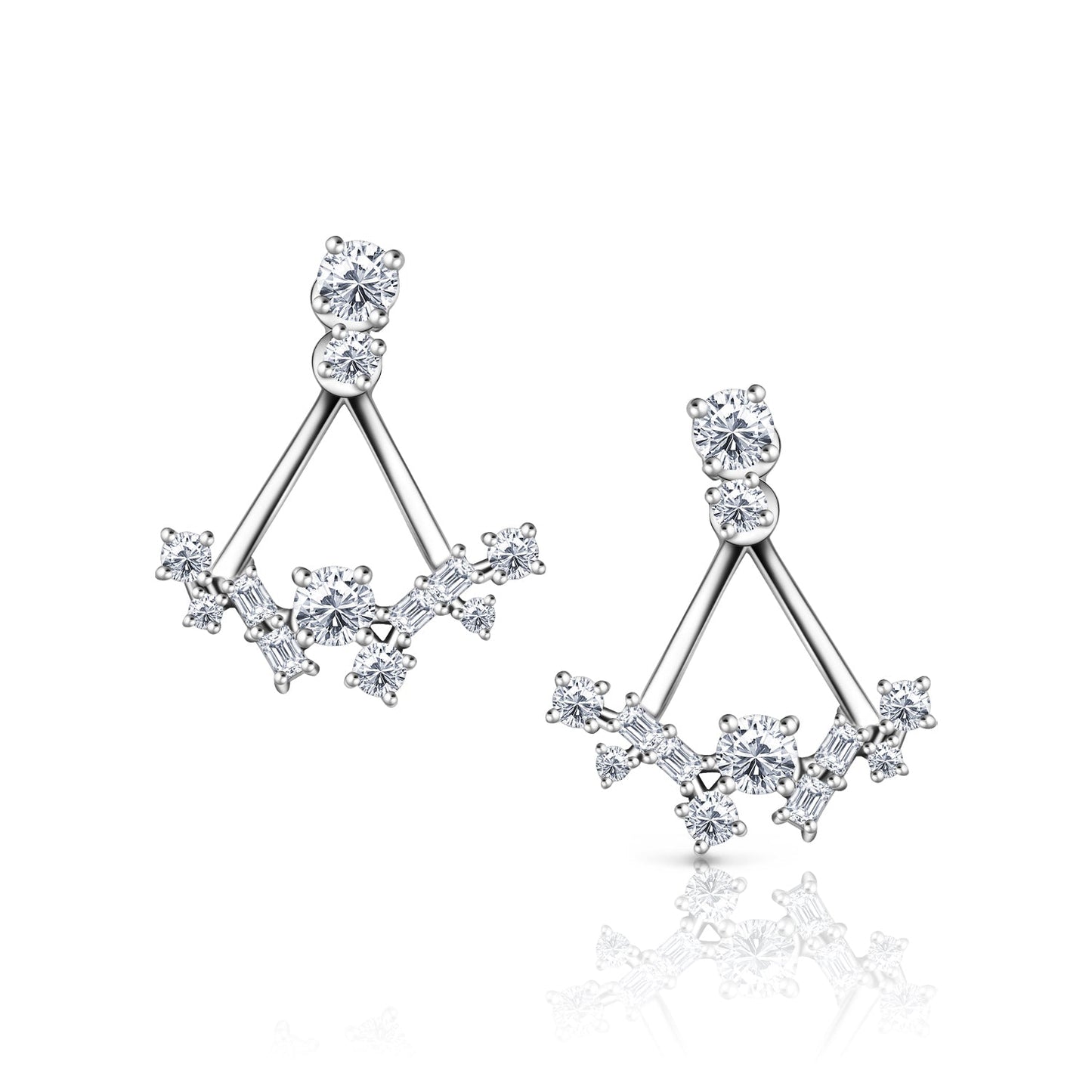 Elegant Diamond Cluster Earring Jacket Studs