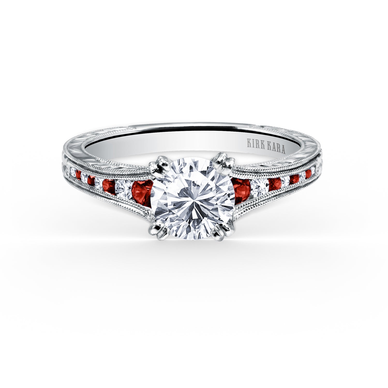 Channel set ruby hot sale and diamond ring