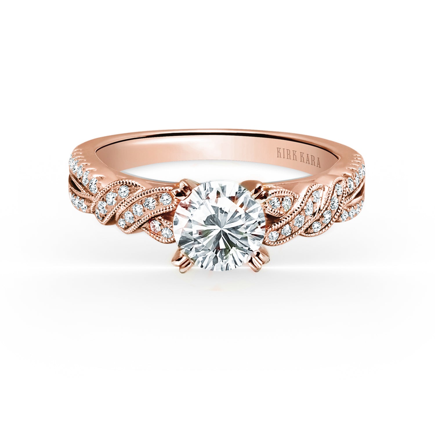 Split Shank Ribbon Diamond Engagement Ring