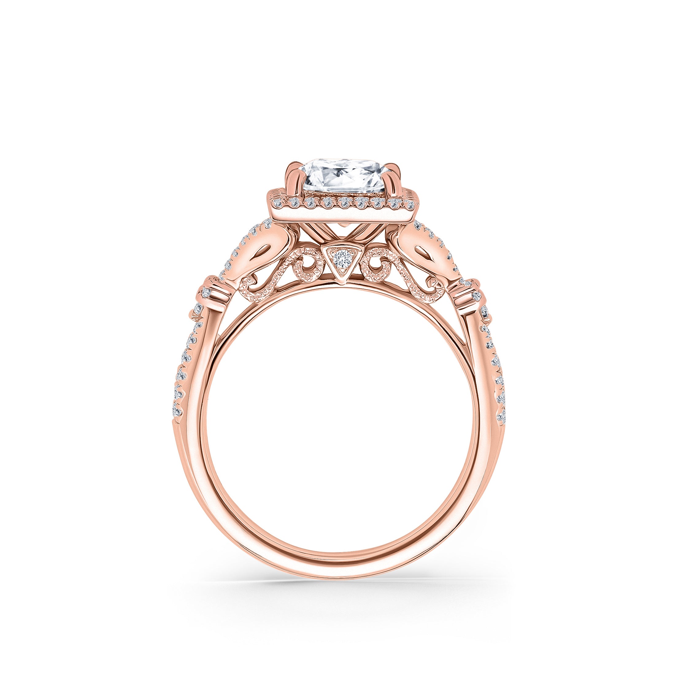 Romantic Split Shank Halo Diamond Engagement Ring – Kirk Kara