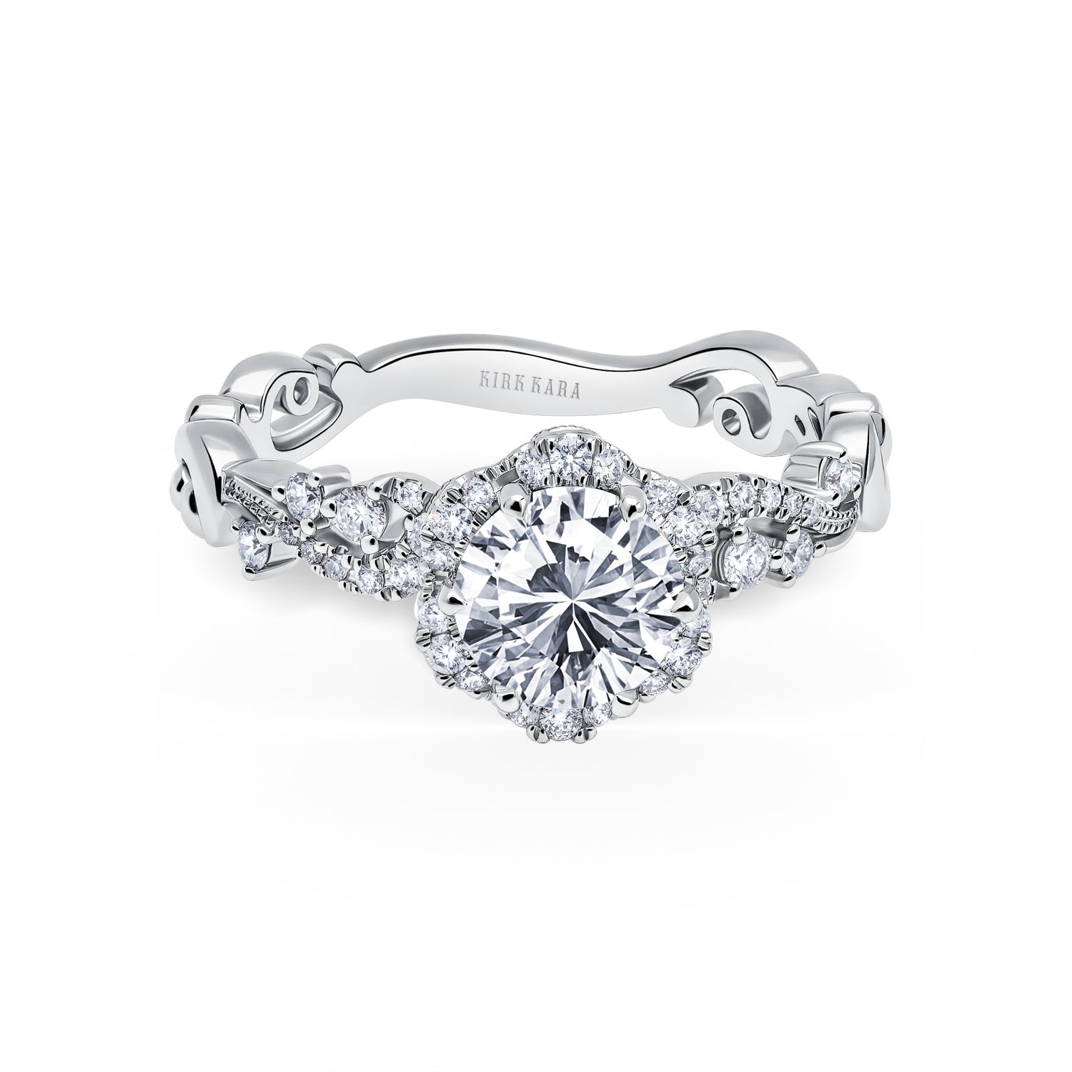 Kirk Kara Pirouetta Princess Cut Two-Tone Halo Diamond