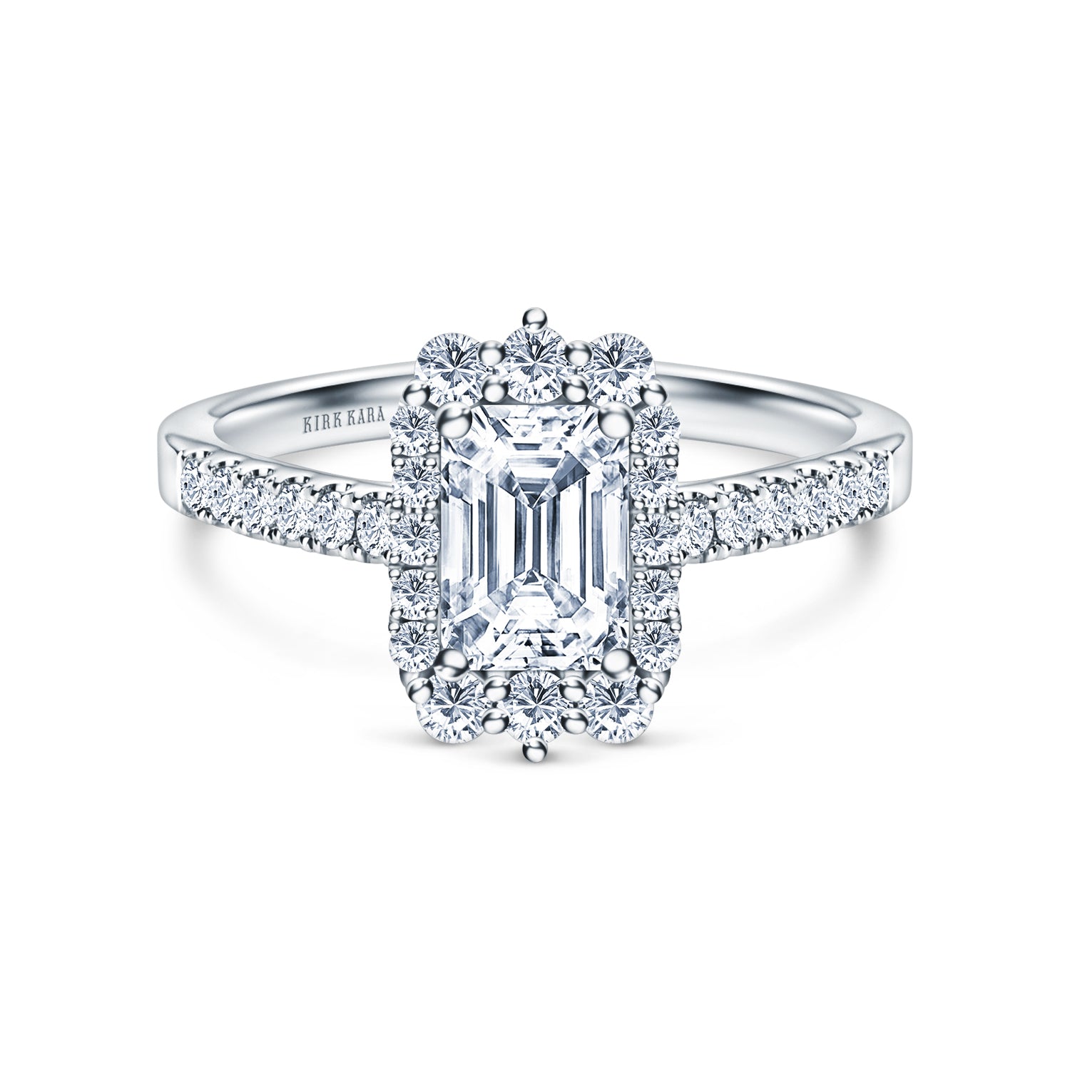 Kirk Kara Pirouetta Princess Cut Two-Tone Halo Diamond