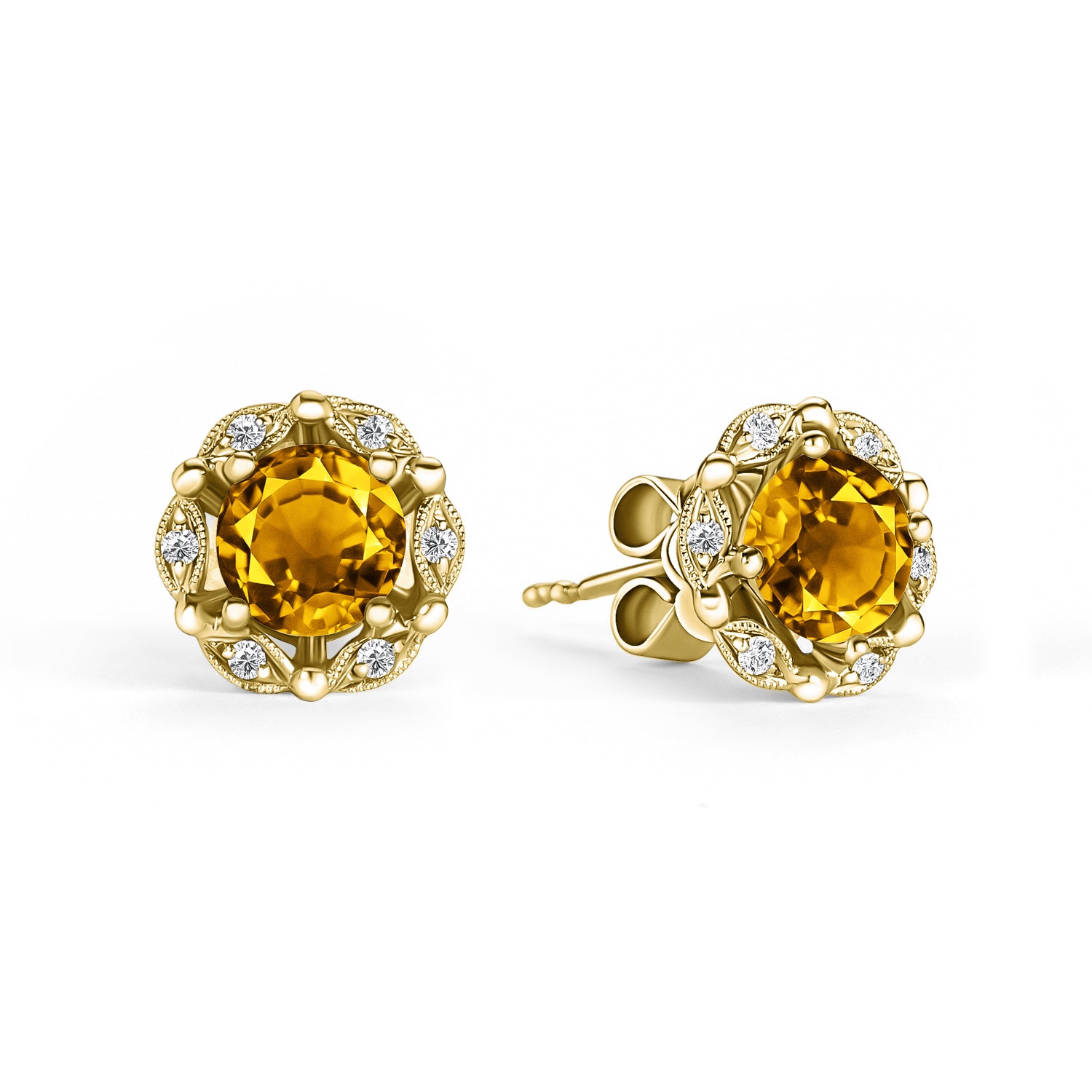 Citrine on sale stud earrings