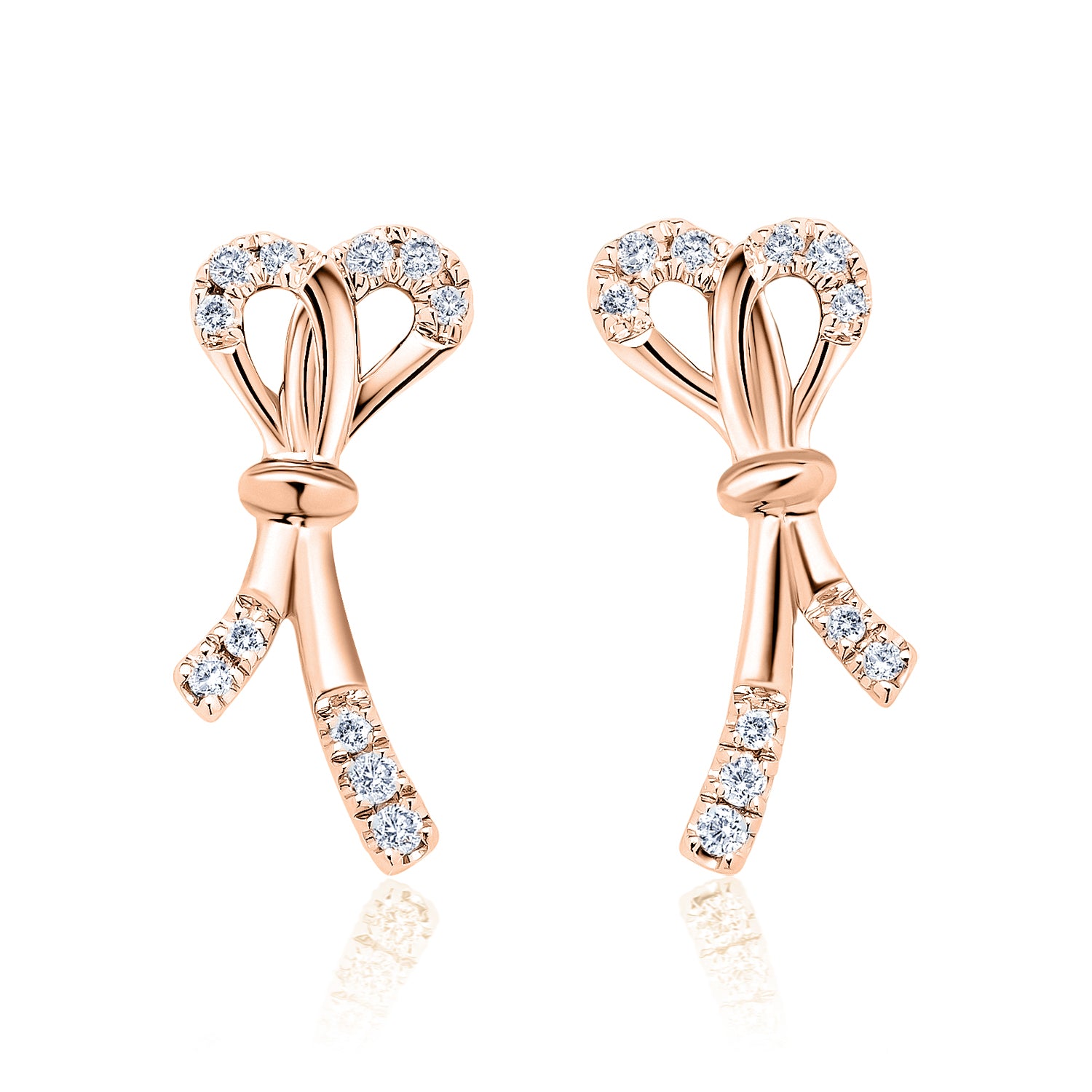 Diamond bow online earrings