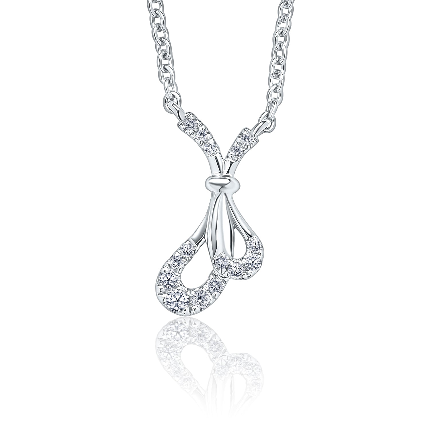 Diamond Bow Necklace