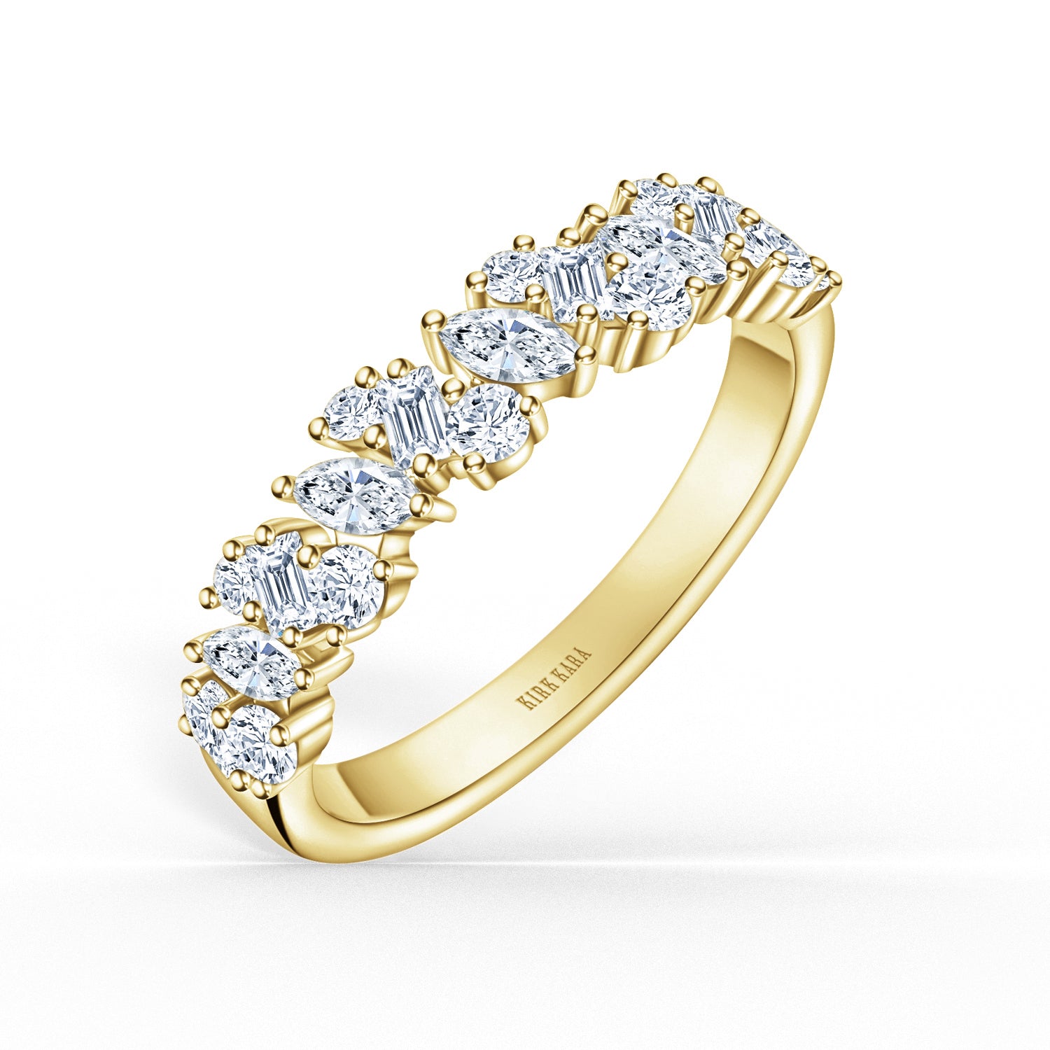 Eternity Wedding Band w/ Round Diamonds in Marquise Shape Bezel - Gale  Diamonds Chicago